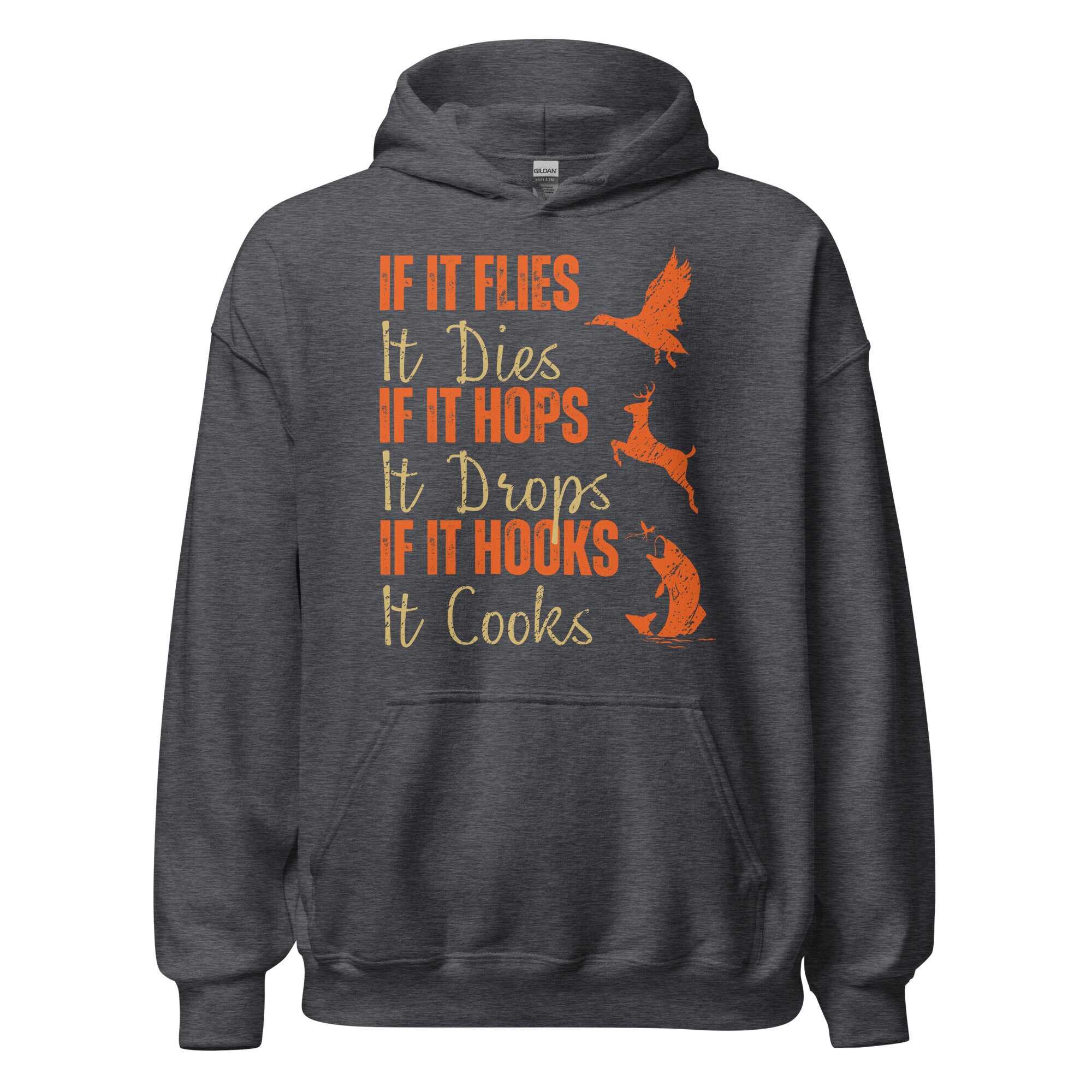 Buy Hunting Fishing Hoodie, Funny Hunting Fishing Shirt, Gift for Hunter  and Fisherman, Hunter Dad, If It Flies It Dies It Hops It Drops Hoodie  Online in India 