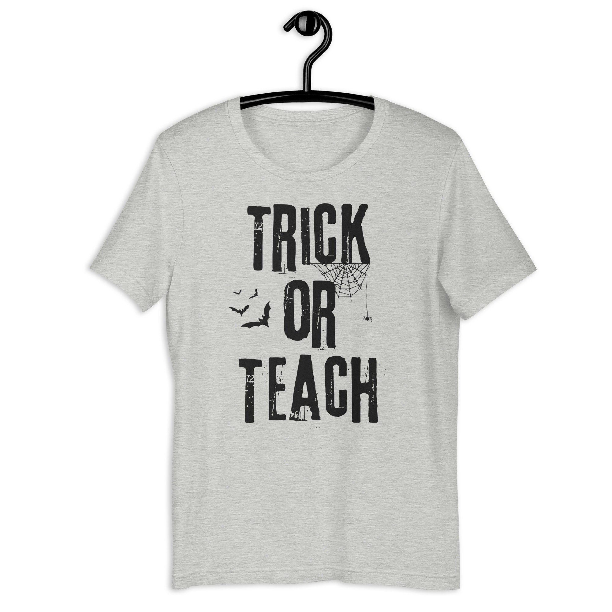 Discover Trick or teach shirt, Halloween teacher shirt, funny Halloween shirt for teacher, unisex shirt, Halloween orange shirt