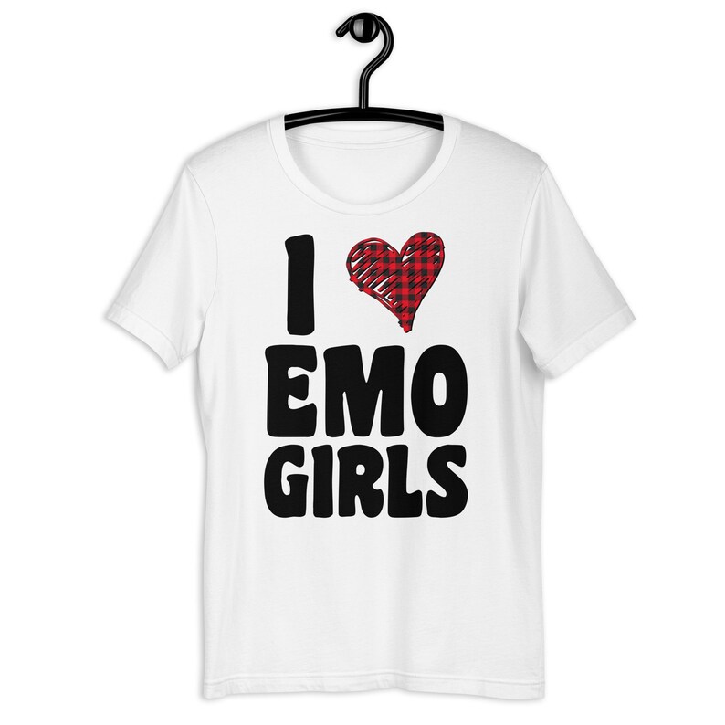 I love emo girls Shirt, emo clothing men, emo shirt men, i heart emo girls, emo tshirt White
