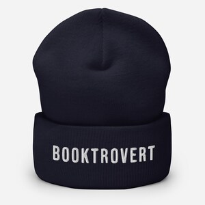 Bookish hat, BOOKTROVERT Cuffed Beanie, book hat, book lover hat, gift for reader, winter hat