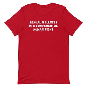 El bienestar sexual es un derecho humano fundamental camiseta, camiseta divertida, camisa unisex Rojo