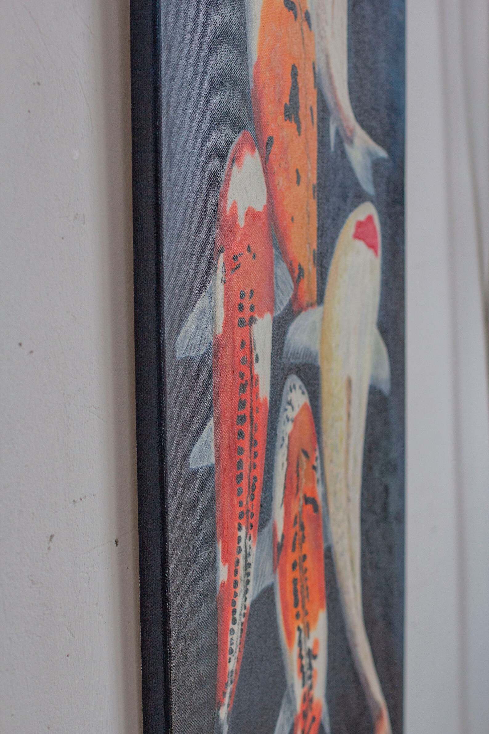 Koi fish wall art fish on canvas long canvas wall art koi Etsy