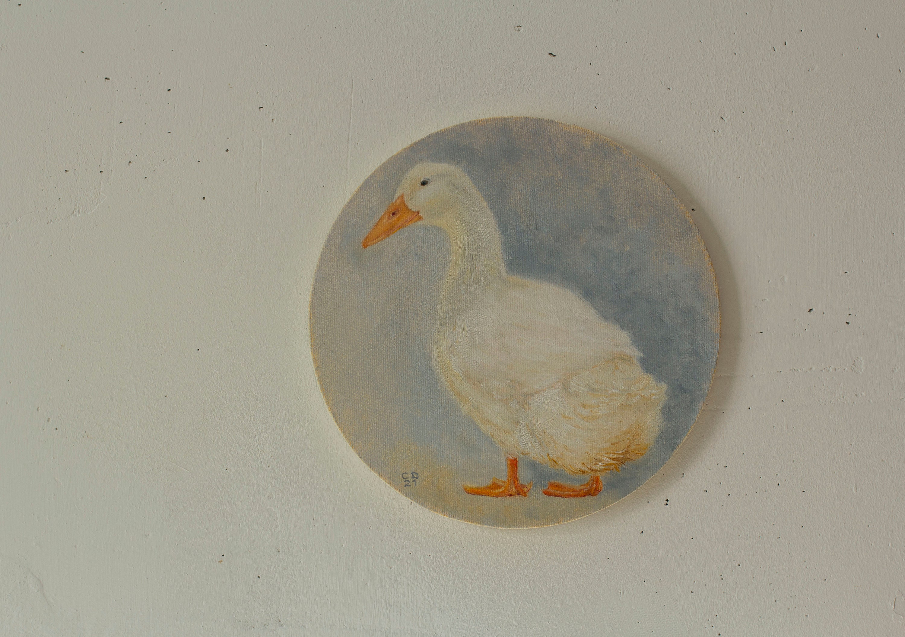 Goose wall art round canvas goose kitchen decor Etsy