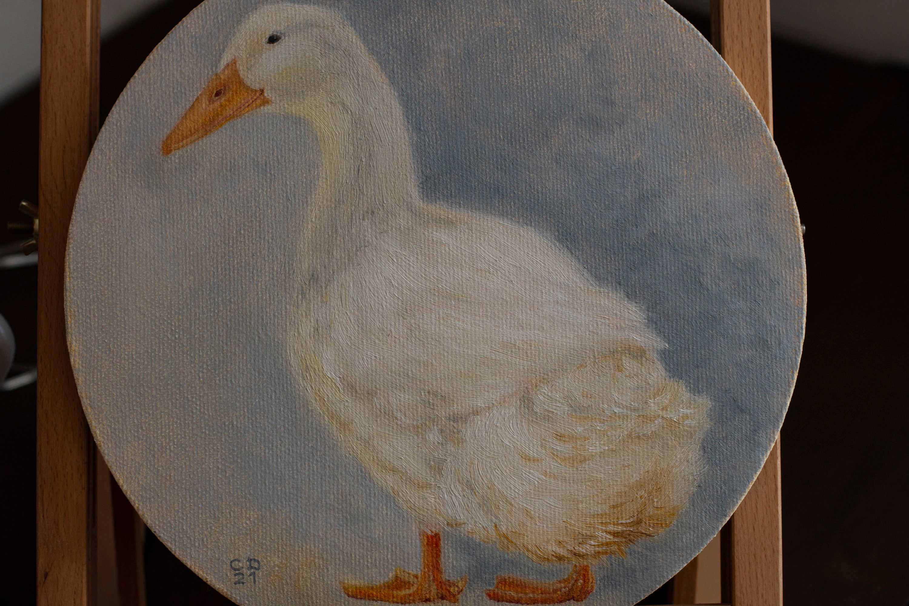Goose wall art round canvas goose kitchen decor Etsy