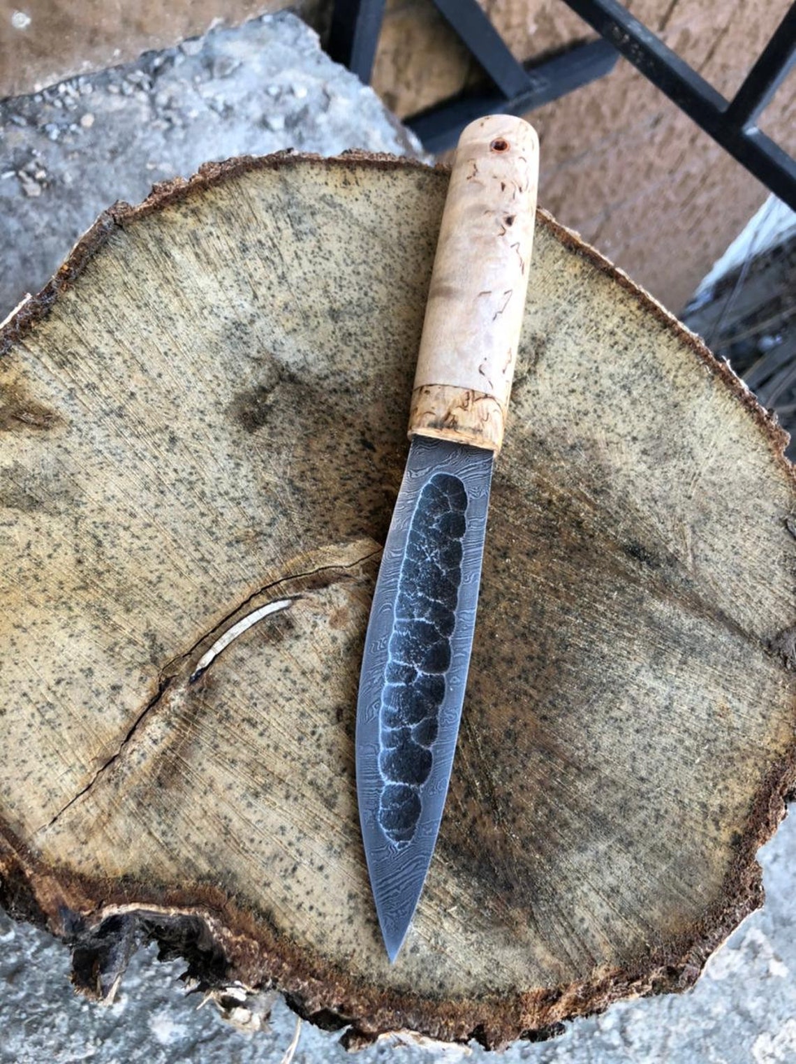 Russian Yakut Knife Damascus Steel Etsy