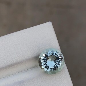 Natural Aquamarine Gemstone: Round Cut, 2.85 CTS, 10x10mm