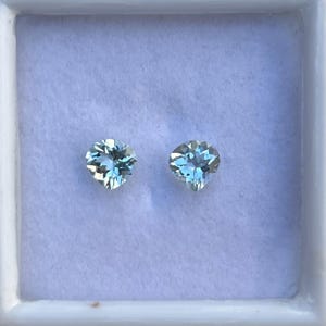 Natural  Aquamarine pair heart shape,6x6MM  ,March Birthstone,1.25Carat,Aquamarine heart ,Aquamarine forJewellery