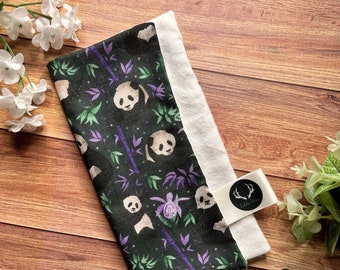 Giant Panda Reusable Facecloth // Flannel for cleansing, face washing, cleansing cloth, skincare lovers gift, makeup remover