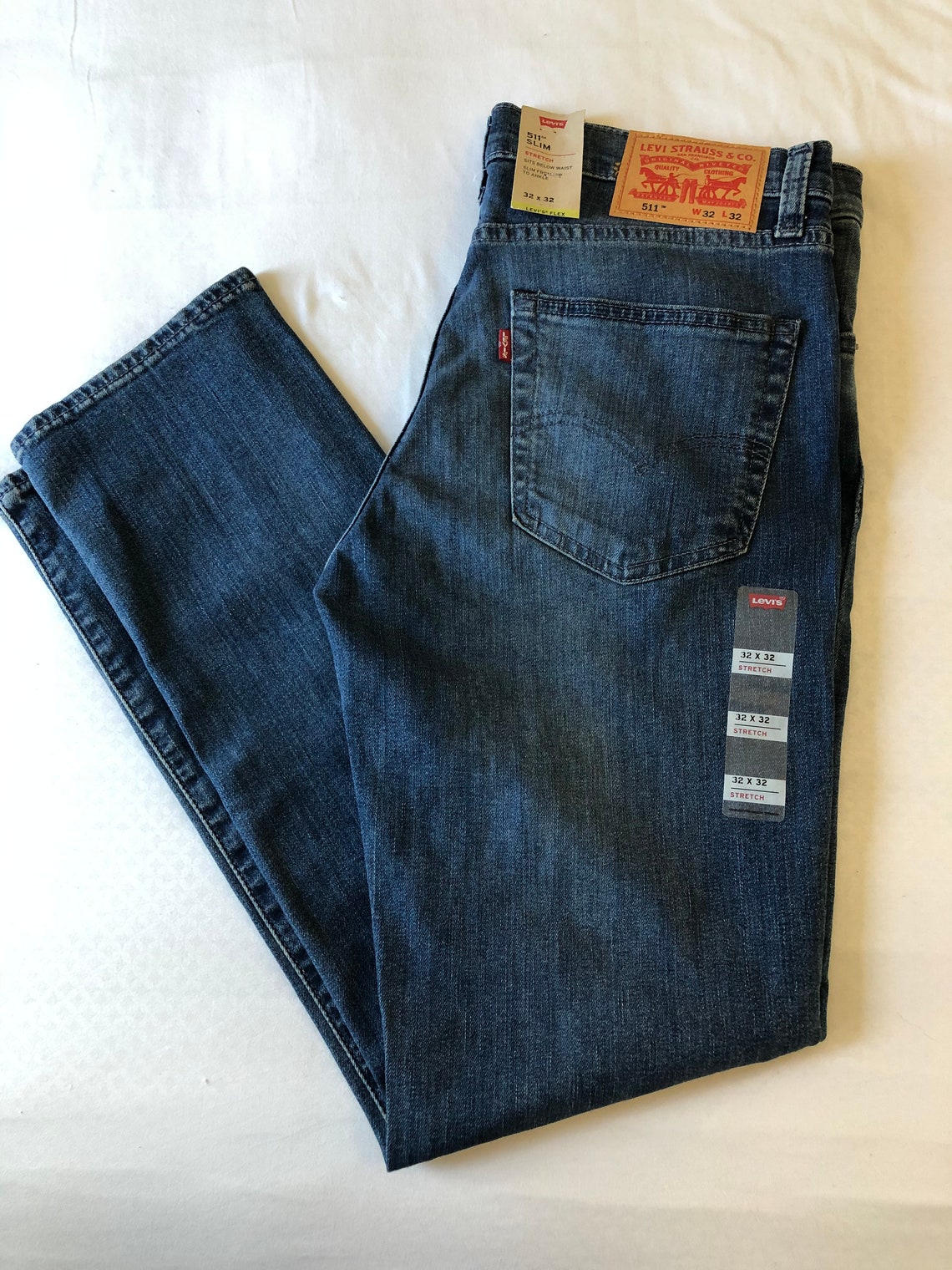 Levis 511 Slim Stretch Jeans Mens Size 32 X 32 Light Blue - Etsy