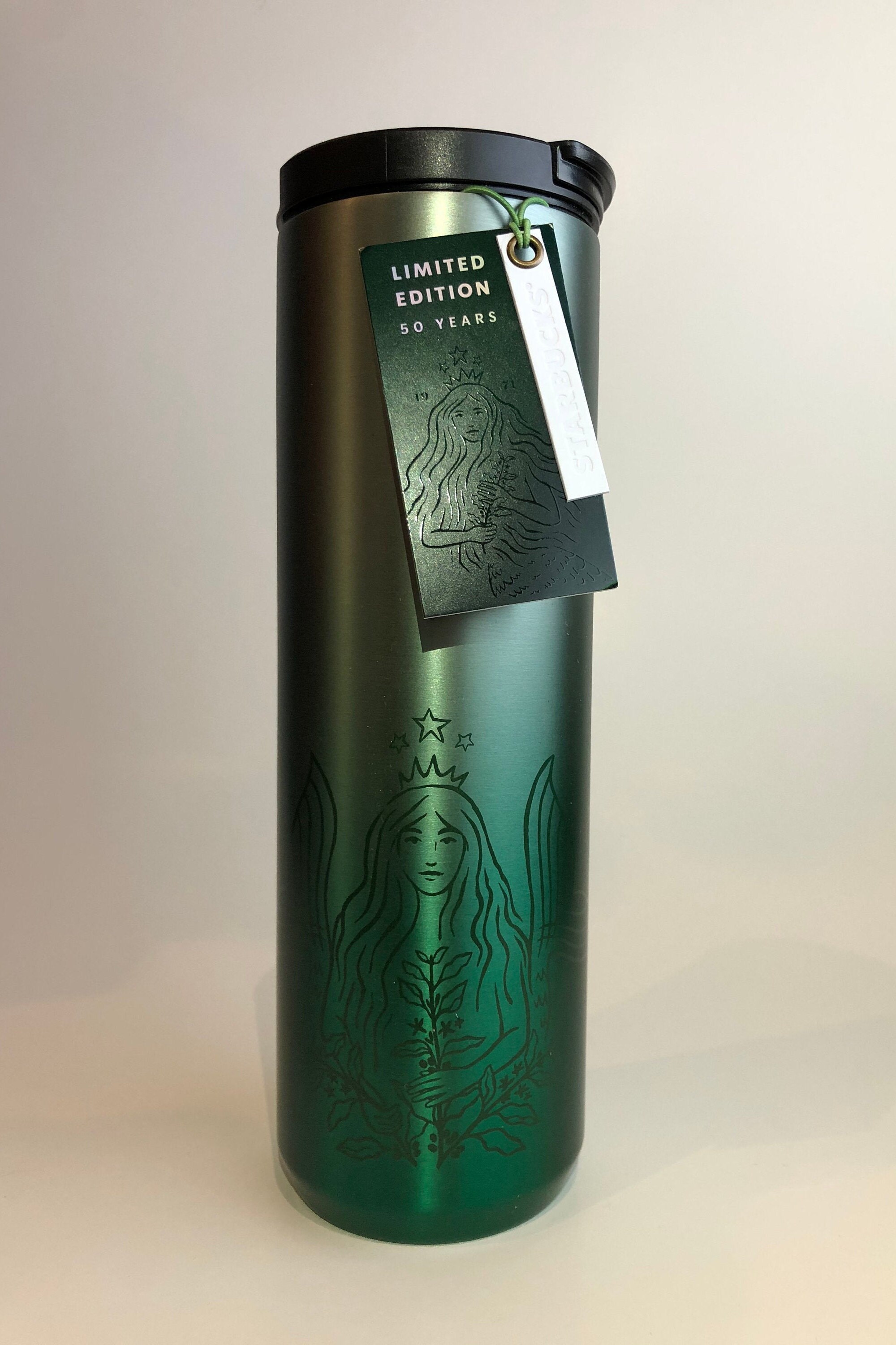 STARBUCKS Tonal Sea Green Siren Tumbler 16oz 50 YEARS Etsy