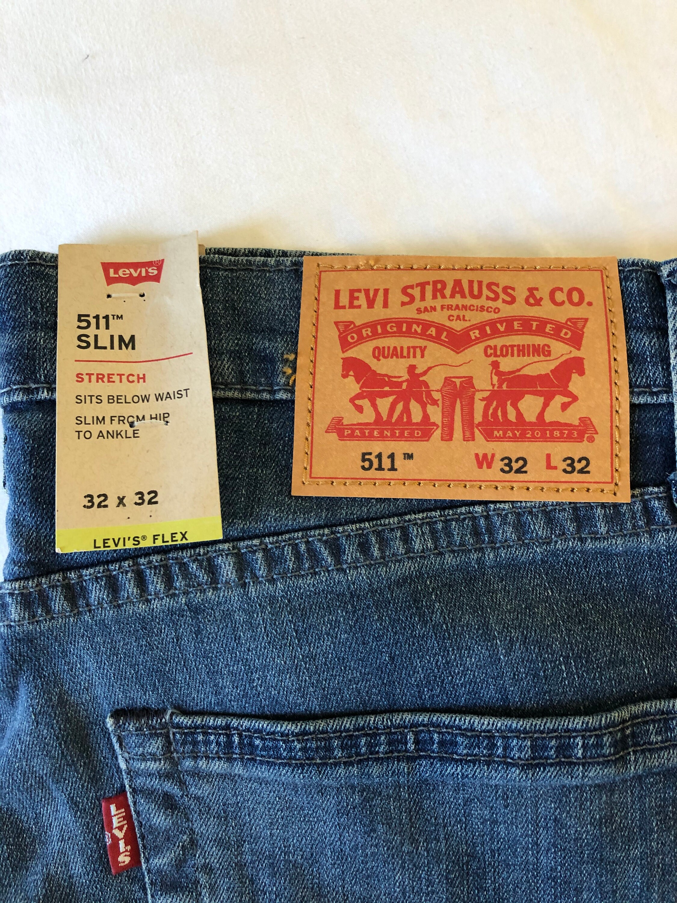 Levis 511 Slim Stretch Jeans Mens Size 32 x 32 Light Blue | Etsy