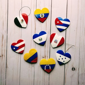 Aimant coeur de pays, mois du patrimoine hispanique, pays d'Amérique latine, cadeaux d'ornement pour adoption, art latin