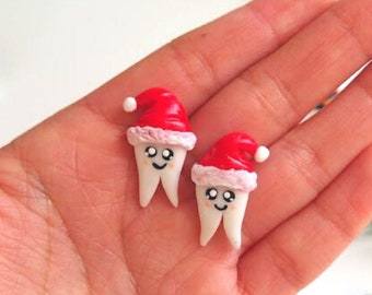 Teeth Earrings, Tooth Earrings,  dental hygiene gifts ,  Dentist Earrings, Tooth Stud Earrings,witches Tooth,Thanksgiving Tooth, Santa Tooth
