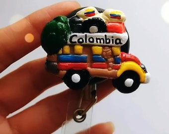 Colombian Personalized Badge Reel, colombian Nurse Badge Reel, Medical Student Gift,colombian Nurse Nursing gift,chiva
