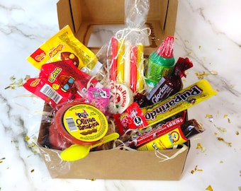 Bonboniere mexikanische Süßigkeiten Box, mexikanische Süßigkeiten Geschenkbox, mexikanische Snacks, Gastgeschenke, mexikanischer Korb, saure mexikanische Süßigkeiten, Geschenk für mexikanischen Freund