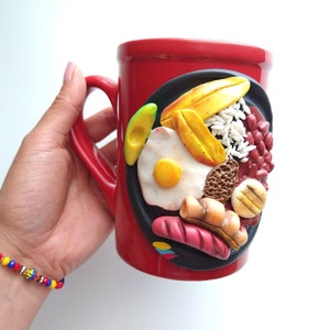 Cadeau de Noël colombien, art que j&#39;aime bandeja paisa, Medellin colombien, cadeaux de tasse de culture, j&#39;aime la Colombie, tasse de nourriture, carte latine et drapeau