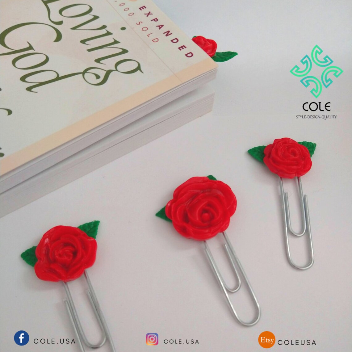 Paper clip roses Floral Paper Clips Decorative Paper Clips Etsy