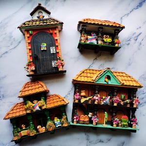 Regali d'arte colombiana, arte murale casita colombiana, casa delle bambole colombiana, decorazioni casita encanto colombiana, decorazioni per la casa colombiana, artigianato colombiano