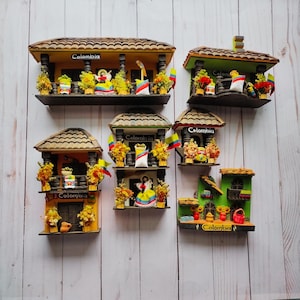 Colombia Encanto casita doll house, colombian art gift, colombian latin wall art, Traditional Colombian ceramics,Colombian home decor crafts