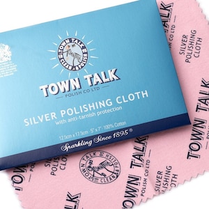 Town Talk Mini Silver Polishing Cloth, 7cm X 14cm Silver Cleaning Cloth,  Travel Sized Silver Cloth, Stocking Filler Mistry Gems, TT055 