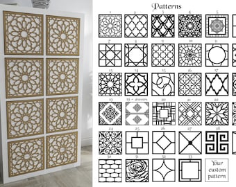 Wooden Overlay (1pcs) for KALLAX 33x33cm IKEA furniture overlay, 187 COLORS! 30+ patterns (or custom), ready to apply