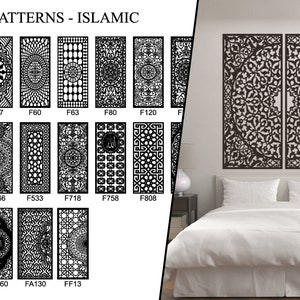 Wooden ready to apply overlay. 26 ISLAMIC patterns to choose from, painted or raw, 187 COLORS! Panel for wall or furniture. arabic oriental