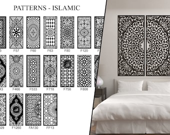 Holz fertig Overlay anwenden. 26 ISLAMISCHE Muster zur Auswahl, gemalt oder roh, 187 FARBEN! Panel für Wand oder Möbel. arabisch orientalisch