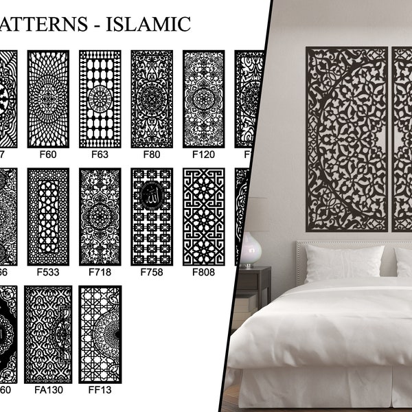 Wooden ready to apply overlay. 26 ISLAMIC patterns to choose from, painted or raw, 187 COLORS! Panel for wall or furniture. arabic oriental