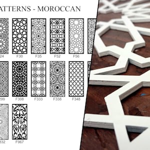 Wooden ready to apply overlay. 25 MOROCCAN patterns to choose from, painted or raw, 187 COLORS! Panel for wall or furniture.