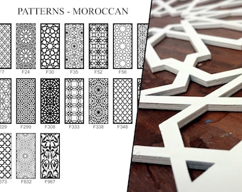 Wooden ready to apply overlay. 25 MOROCCAN patterns to choose from, painted or raw, 187 COLORS! Panel for wall or furniture.