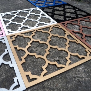 MUSTER 2. Quadratische Holzauflage in einer von 187 FARBEN, bereit zum Anbringen, Größe 20cm(7.84in) bis 80cm(31.50in).