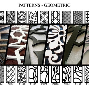 Ready to apply overlay. 32 GEOMETRIC patterns to choose from, painted or raw. 187 COLORS! Panel for wall or furniture. circles lines squares