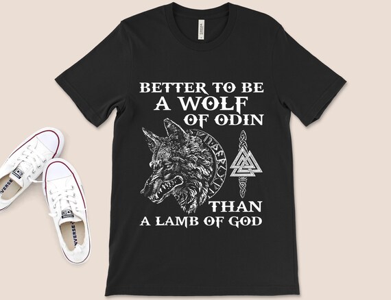 Odin Norse Mythology T-shirt Wolf Lover 