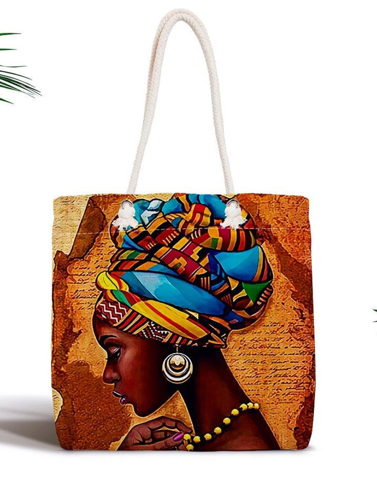 Afro Woman Printed Tote Bag Handmade Purse Shoulder Bag Etsy