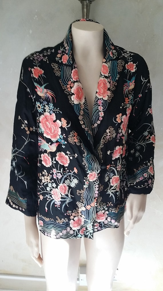 1920s Embroidered Chinese Silk Jacket