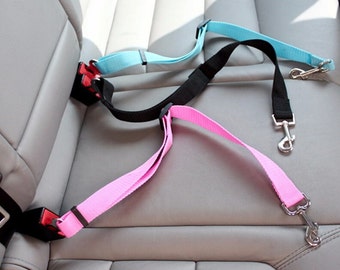 Dog Car Seat Belt, Dog safety belt, dog seat belt, Adjustable Pet Seat Belt for Vehicle Nylon Pet Safety Seat Belts Elastic & Reflective