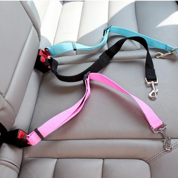 Dog Car Seat Belt, Dog safety belt, dog seat belt, Adjustable Pet Seat Belt for Vehicle Nylon Pet Safety Seat Belts Elastic & Reflective