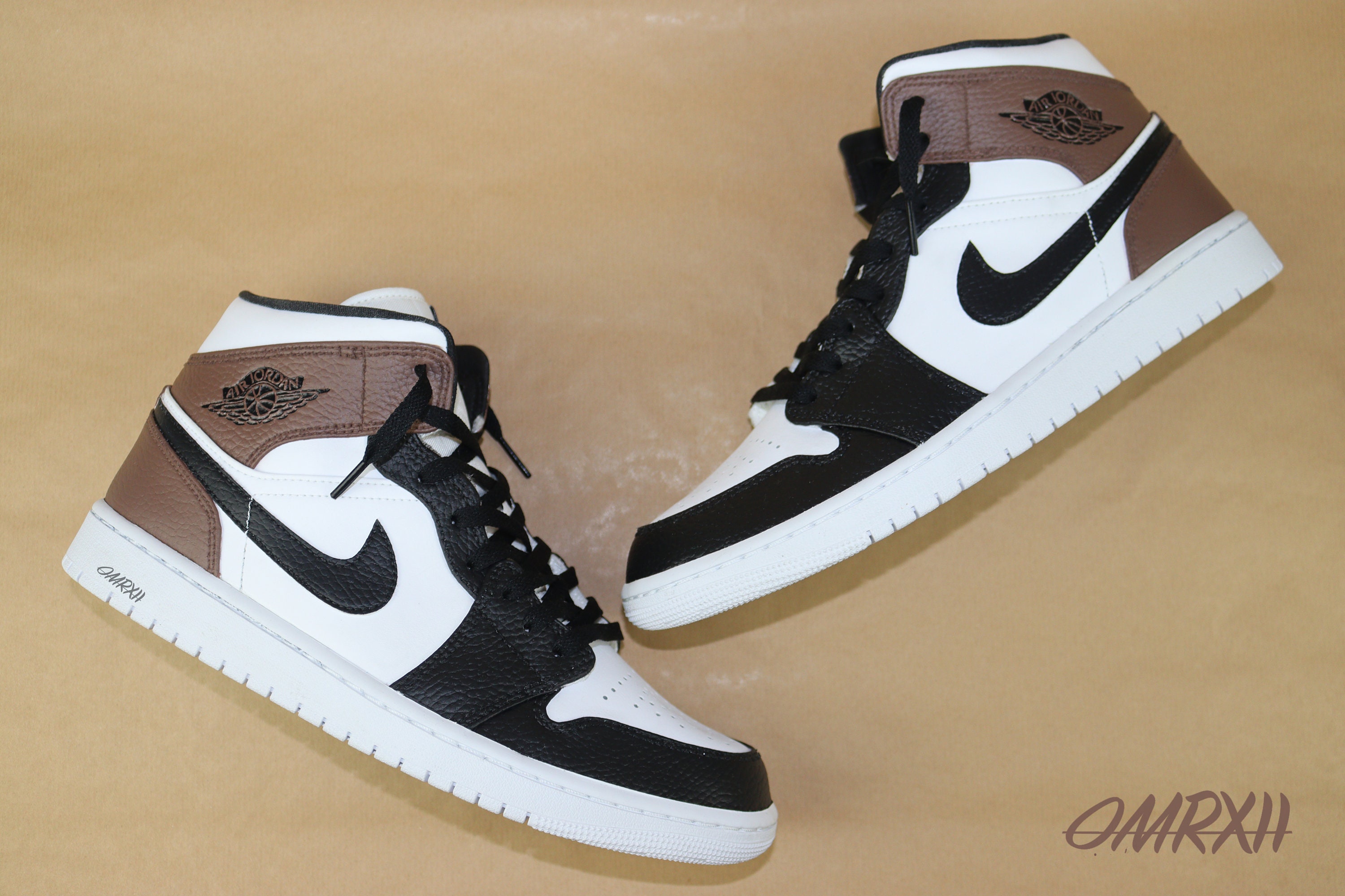 Dark Mocha Jordan 1 Custom Mid Mocha Brown Perfect T Etsy