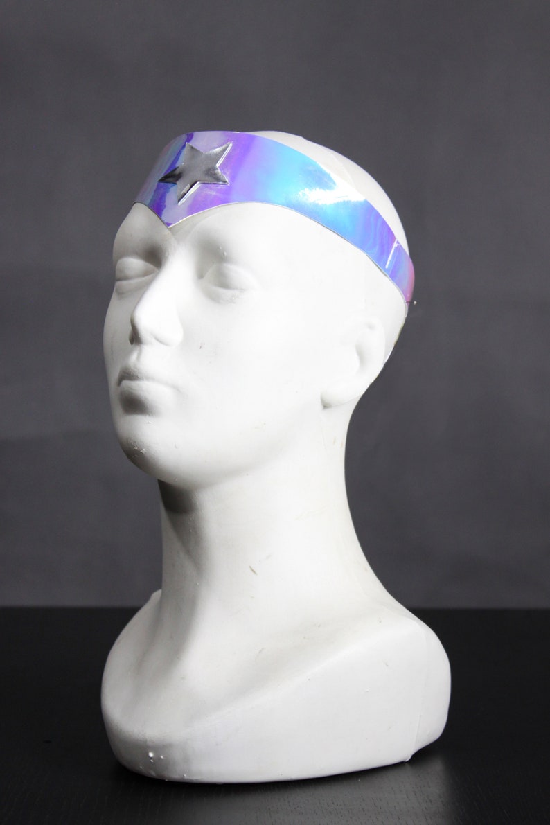Girls Party Diadem Cyber Girl Crown Cyberpunk Crown Cyberpunk Headwear Supergirl Holo Headband Holographic Tiara Hen Night Crown
