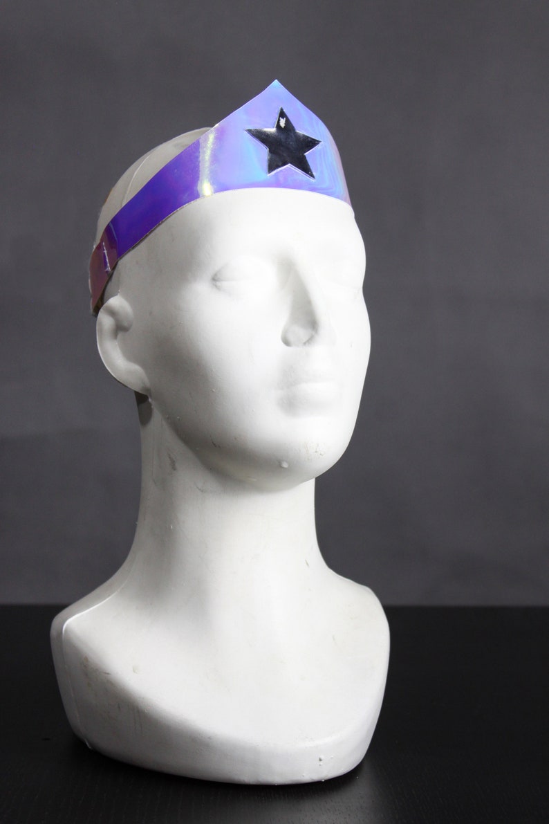 Girls Party Diadem Cyber Girl Crown Cyberpunk Crown Cyberpunk Headwear Supergirl Holo Headband Holographic Tiara Hen Night Crown
