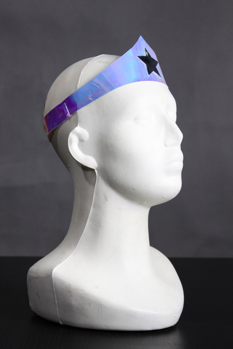 Girls Party Diadem Cyber Girl Crown Cyberpunk Crown Cyberpunk Headwear Supergirl Holo Headband Holographic Tiara Hen Night Crown