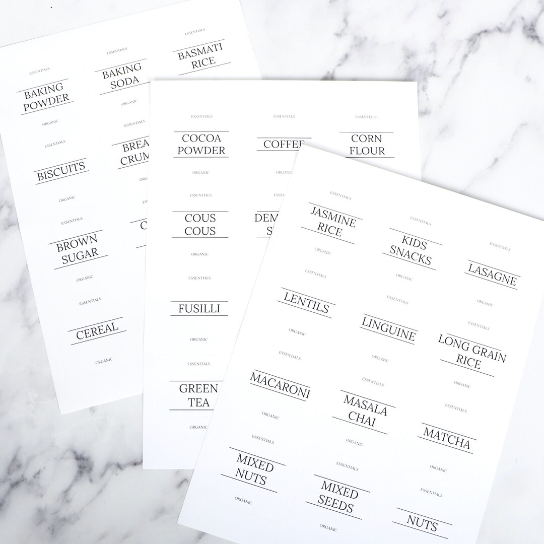 White Pantry Label Minimalist Pantry Label Waterproof Etsy