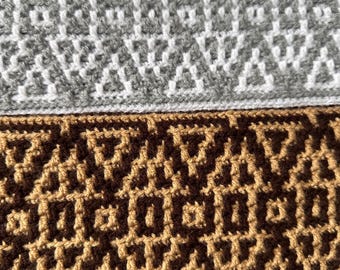 Mosaic Crochet Blanket PDF Pattern: Modern Overlay Design (Written Chart)