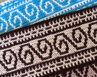 Mosaic Crochet Blanket PDF Pattern: Overlay Technique, Written Chart modern design