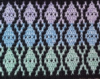 Mosaic Crochet PDF Pattern blanket, pillow, overaly Technique, Crochet Chart, Written Instructions