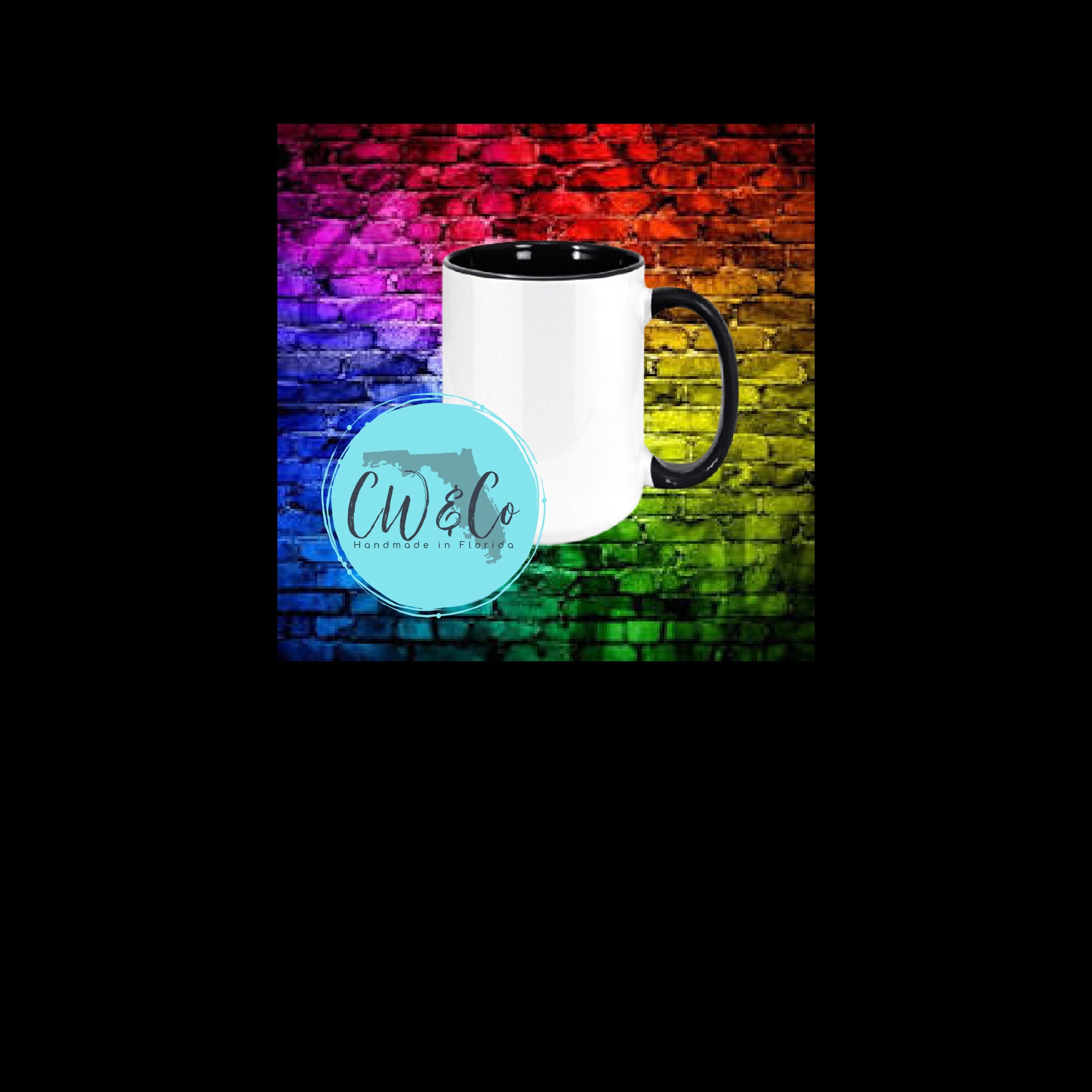 Download 15 oz Mug Mockup Black Handle | Etsy