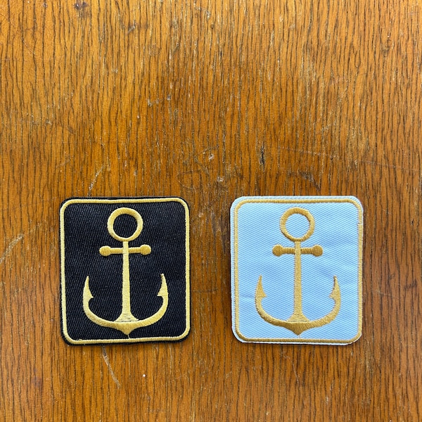 Nautical Anchor Iron On Woven Patch - Choose Your Colour