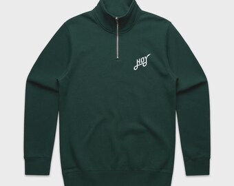 Hoy Classics 1/4 Zip Sweater - Deep Green