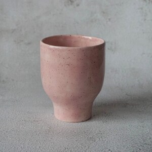 Small ceramic coffee mug, pottery tea cup Pink