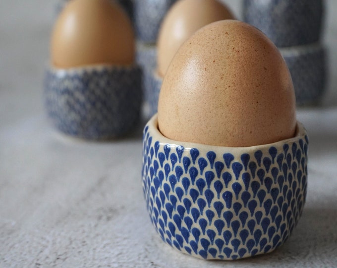 Ceramic egg cup, handmade egg holder, Easter decoration, one piece